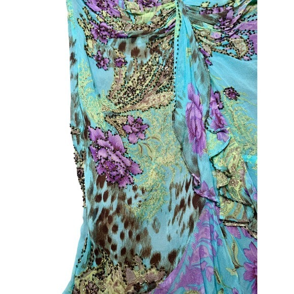 NWT Vintage Alberto Makali Silk Beaded Y2K Fairycore Dress Size 8 Whimsical - Picture 9 of 12